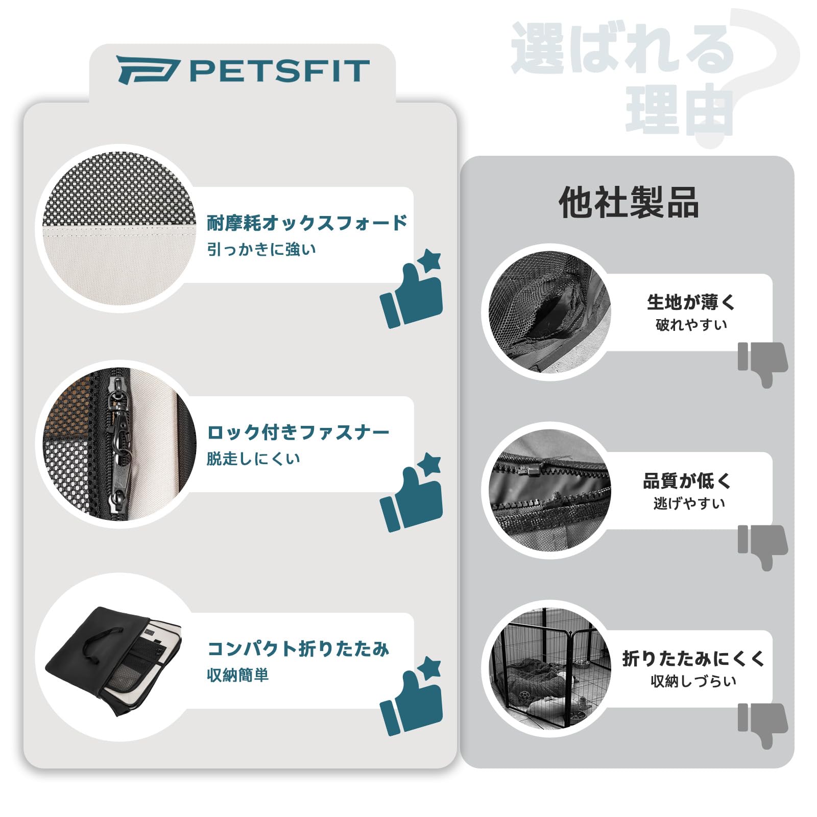 Amazon | petsfit ペットサークル 折りたたみ 軽量 八角形 収納バッグ
